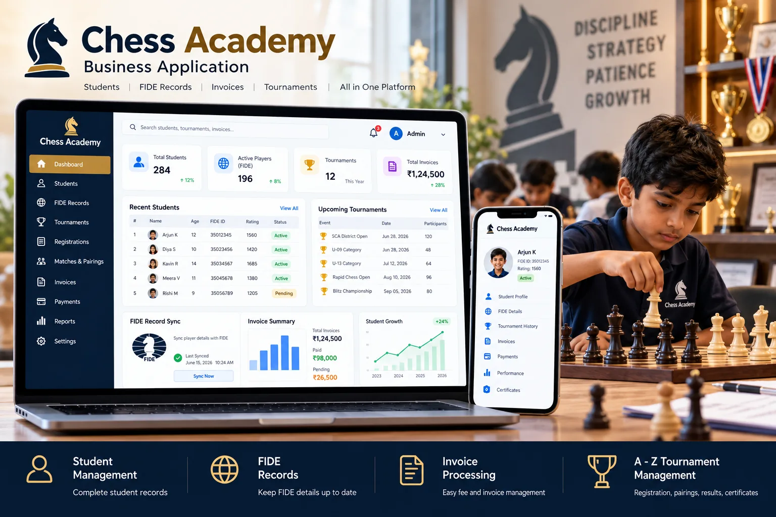 Chess Academy Business Web Application